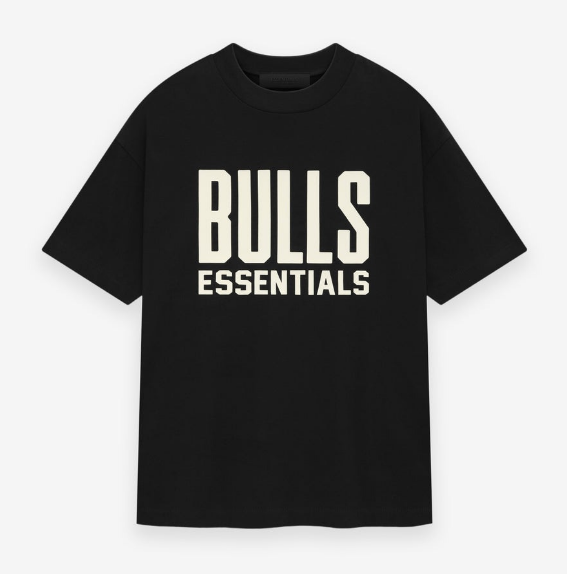 Black Bulls Essentials T-shirt displayed on a plain background, featuring a simple logo design.