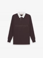 Maroon Essentials polo shirt displayed on a plain background, showcasing its classic design and fabric texture.
