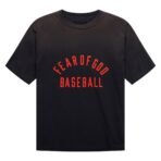 Fear of God baseball tee featuring a relaxed fit and contrasting sleeves, designed for a stylish, casual look.