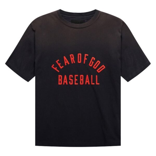 Fear of God baseball tee featuring a relaxed fit and contrasting sleeves, designed for a stylish, casual look.