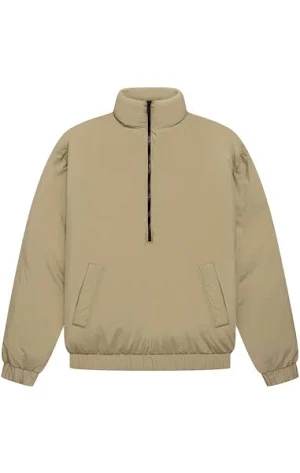 zip up essentials puffer jacket brown