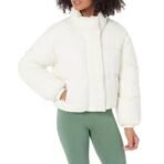 zip up essentials puffer jacket white