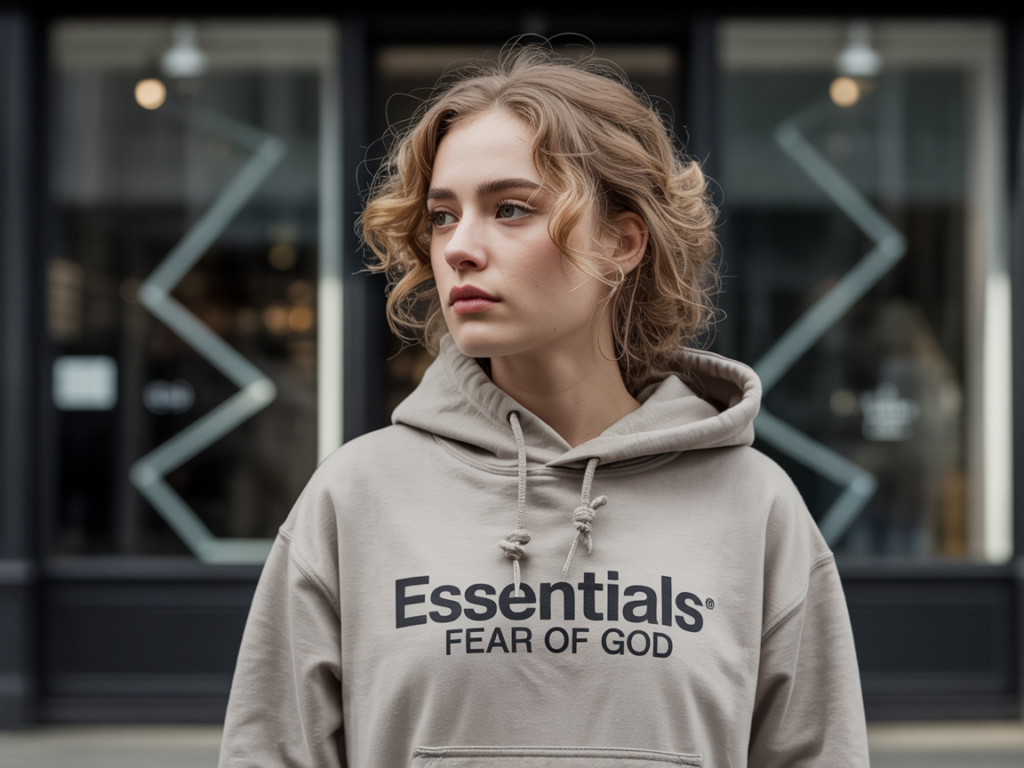 Sport Essentials Hoodie front view on female model